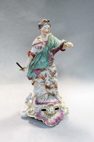 Lot 12 - A Chelsea-Derby figure of Justice, circa 1770