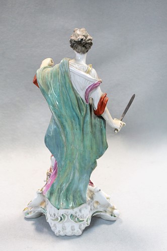 Lot 12 - A Chelsea-Derby figure of Justice, circa 1770