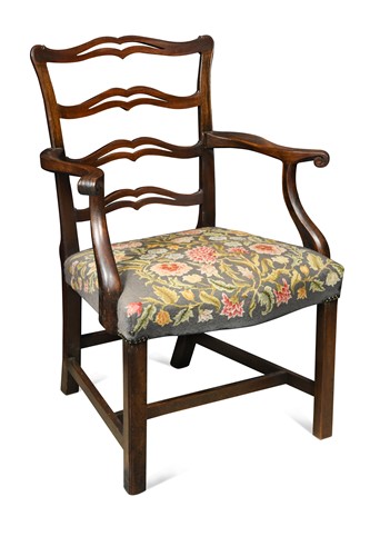 Lot 617 - A George III mahogany desk chair, circa 1770