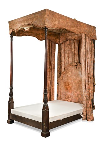 Lot 570 - A George III style mahogany four-poster bed, late 19th century