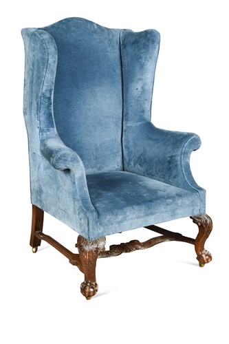 Lot 448 - A George III mahogany wingback armchair, probably Irish