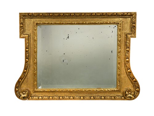Lot 461 - A giltwood framed overmantel mirror in the manner of William Kent, 19th century