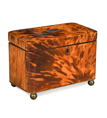 Lot 715 - A Regency tortoiseshell tea caddy