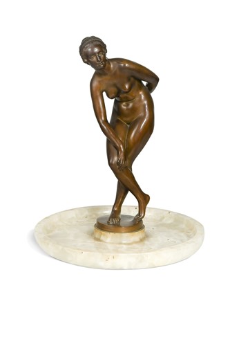 Lot 579 - Janos Pasztor (1881-1945), a bronze model of a female nude