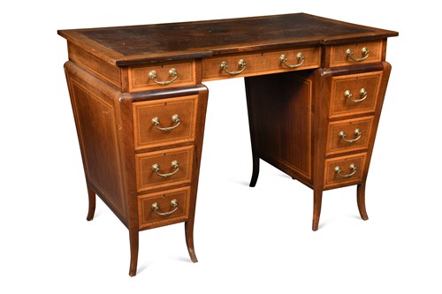 Lot 849 - An Edwardian inlaid mahogany writing desk