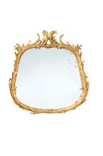 Lot 741 - A carved giltwood wall mirror, late 18th century