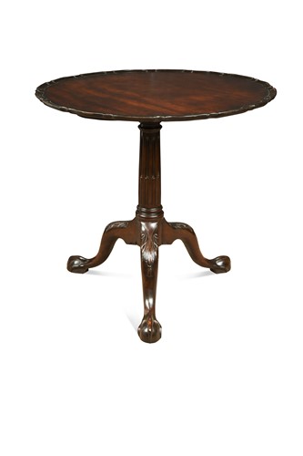 Lot 698 - A mahogany piecrust tripod table, 19th century