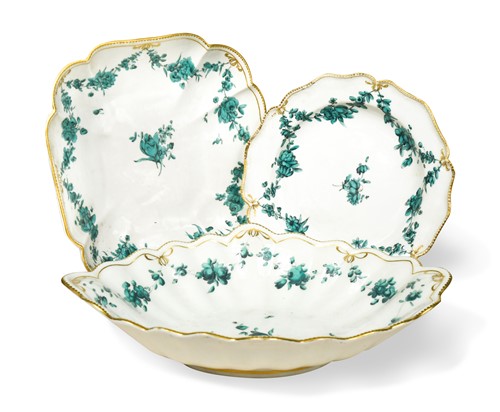 Lot 489 - A composed Chelsea-Derby dessert service, circa 1770