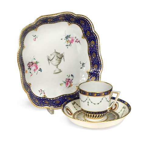 Lot 469 - A pair of Chelsea-Derby shaped square dishes, circa 1770