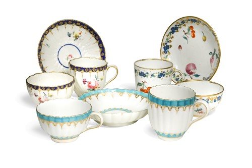 Lot 480 - Three Chelsea-Derby trios, circa 1775