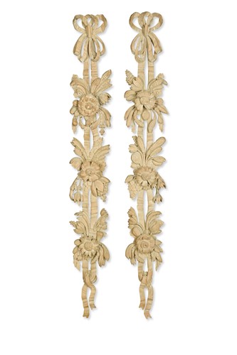 Lot 596 - A pair of limewood carved appliques, 19th century