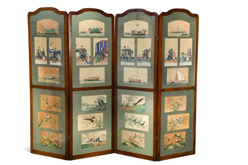 Lot 466 - A group of twenty-eight Chinese paintings on pith paper, Qing Dynasty, 19th century