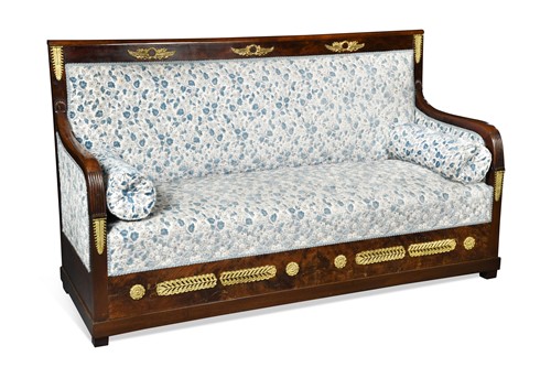 Lot 590 - An Empire style gilt mounted settee, circa 1900