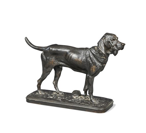 Lot 636 - After Henri-Alfred-Marie Jacquemart (1824-1896), a bronze model of a coonhound
