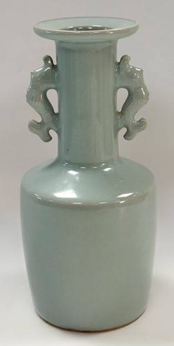 Lot 35 - A Chinese Longquan celadon 'Kinuta' vase, in Southern Song style