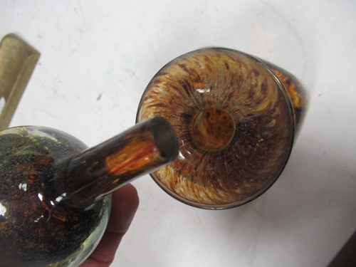 Lot 4 - A Mdina vase of square shape with a slender...