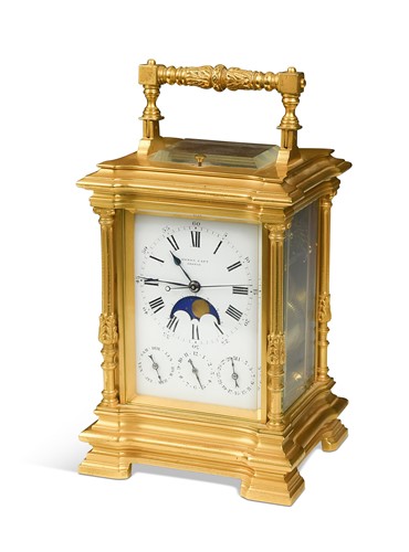 Lot 712 - Drocourt for Henry Capt, a gilt brass grande sonnerie and repeating carriage clock