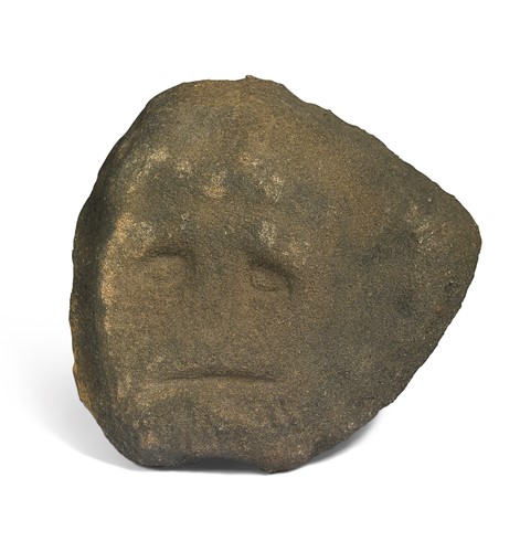 Lot 697 - A British sandstone Celtic head or grave marker