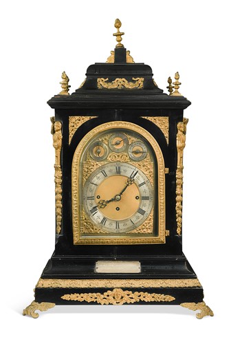 Lot 708 - A Victorian ebonised table clock
