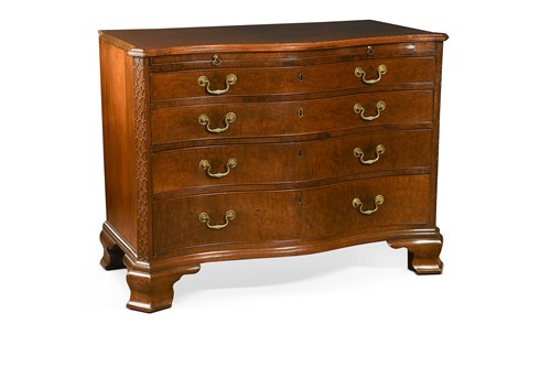 Lot 475 - A George III mahogany serpentine chest of drawers