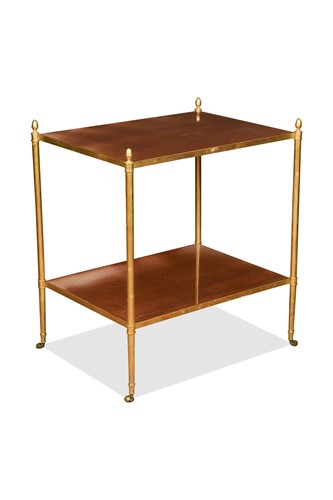 Lot 445 - A gilt-metal-framed etagere, in the manner of Maison Jansen, mid-20th century