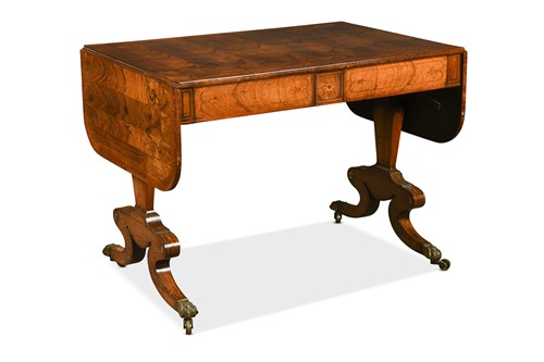 Lot 503 - A Regency rosewood and satinwood sofa table
