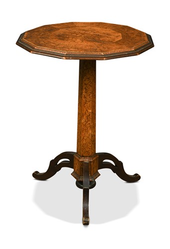 Lot 442 - An Italian stained fruitwood and penwork occasional table, 19th century