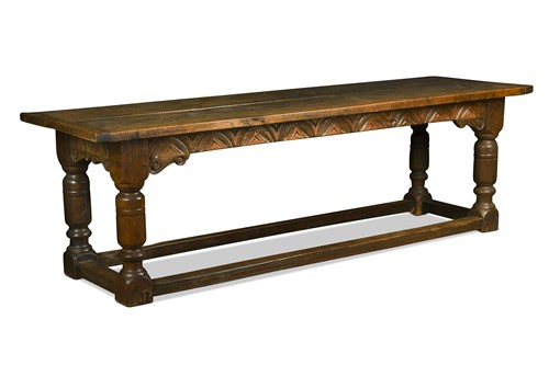 Lot 345 - An oak refectory table, 17th century and later