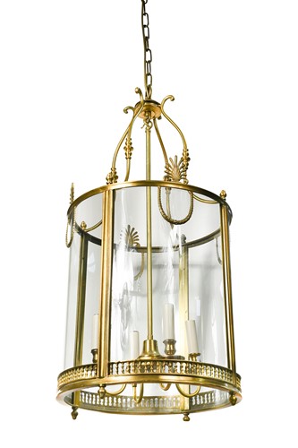 Lot 496 - A Regency style brass hall lantern, modern