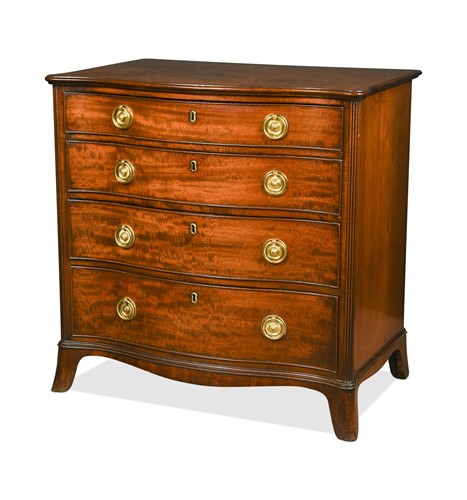 Lot 433 - A George III mahogany serpentine chest of drawers