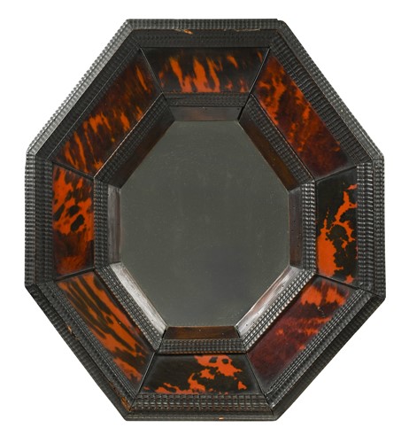 Lot 321 - A Dutch octagonal tortoiseshell mirror, 17th century