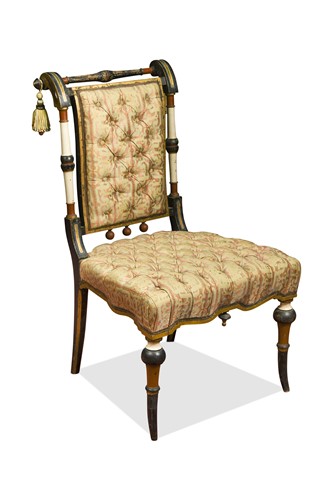 Lot 438 - An Etruscan Revival painted side chair, circa 1800