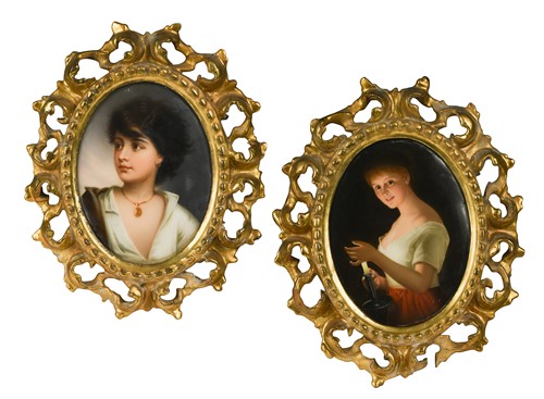 Lot 484 - A pair of German porcelain plaques, late 19th century