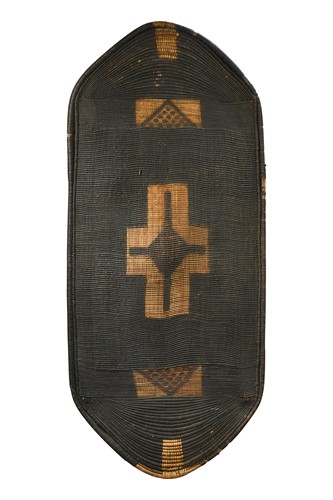 Lot 516 - A Central African Azande (Congo region) wicker shield, late 19th century or early 20th century