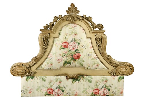 Lot 465 - A Baroque style carved and giltwood gable shaped bed head