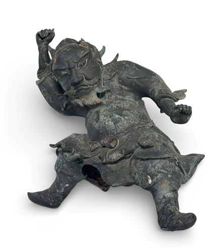 Lot 51 - A Chinese bronze figure of a warrior, 19th century