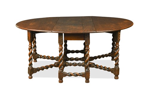 Lot 324 - An oak double gateleg dining table, late 17th century