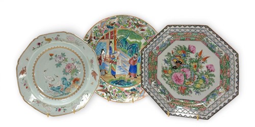 Lot 12 - A Chinese famille rose porcelain octagonal soup bowl, Qianlong, circa 1750