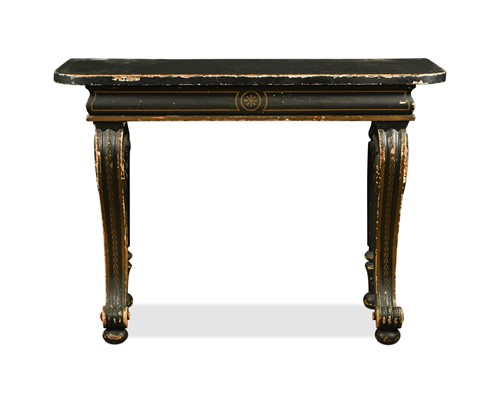 Lot 495 - A black-painted console table, 19th century