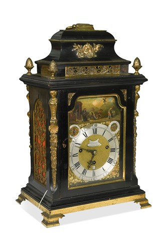Lot 417 - A George III ebonised automaton musical table clock by Stephen Rimbault, London, circa 1770