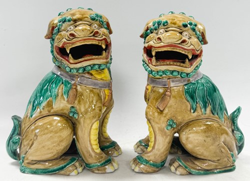 Lot 21 - A pair of Chinese Fo dogs, circa 1800